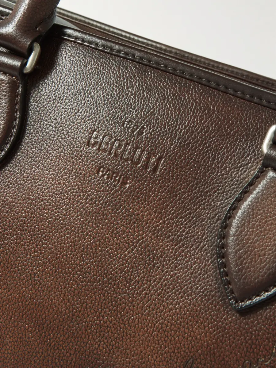 Berluti Overnight Scritto Venezia Softy Leather Weekend Bag - Men | Thumbnail 4 Berluti Overnight Scritto Venezia Softy Leather Weekend Bag - Men | Thumbnail 4
