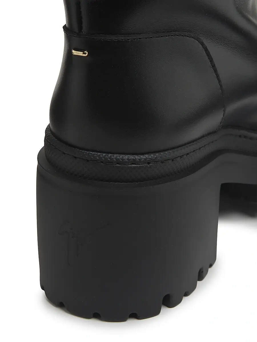Giuseppe Zanotti Women's 70MM Shearling-Cuff Leather Platform Booties | Thumbnail 5