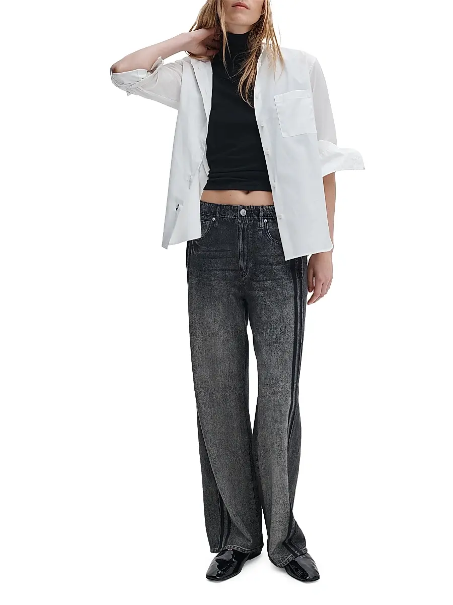 rag & bone Women's rb Miramar Terry Wide-Leg Track Pants | Thumbnail 2 rag & bone Women's rb Miramar Terry Wide-Leg Track Pants | Thumbnail 2