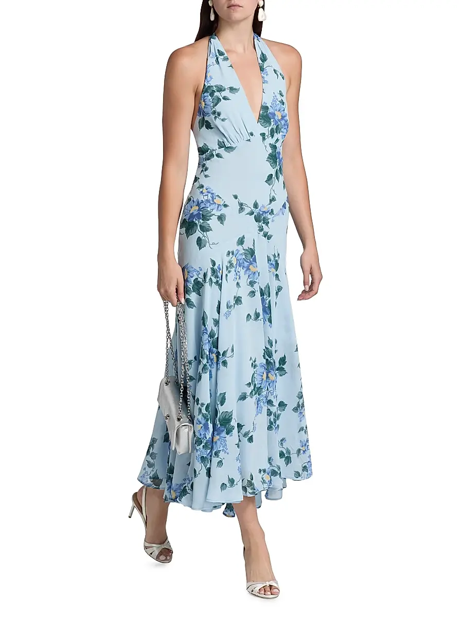 Reformation Women's Briony Floral Halterneck Maxi Dress | Thumbnail 2 Reformation Women's Briony Floral Halterneck Maxi Dress | Thumbnail 2