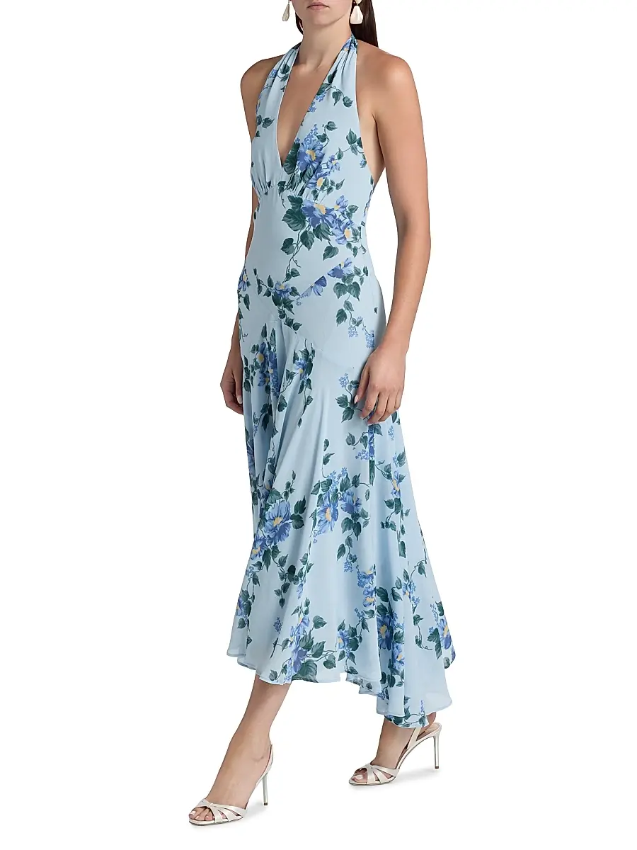 Reformation Women's Briony Floral Halterneck Maxi Dress | Thumbnail 4 Reformation Women's Briony Floral Halterneck Maxi Dress | Thumbnail 4