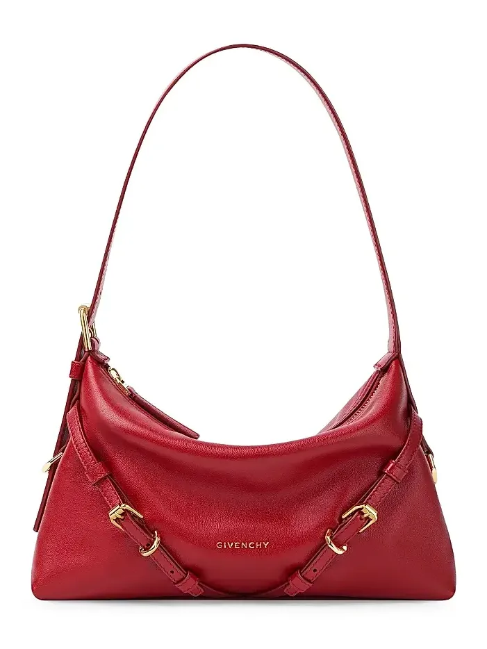 Women's Mini Voyou Shoulder Bag in Shiny Leather - Dark Red Women's Mini Voyou Shoulder Bag in Shiny Leather - Dark Red