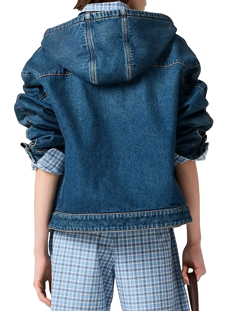 Miu Miu Women's Denim Hoodie Jacket | Thumbnail 3 Miu Miu Women's Denim Hoodie Jacket | Thumbnail 3
