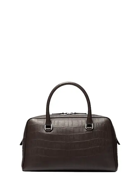 Michael Kors Collection Kasia Medium Crocodile Embossed Leather Satchel | Image 1 Michael Kors Collection Kasia Medium Crocodile Embossed Leather Satchel | Image 1