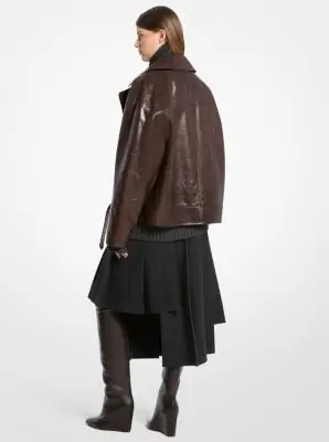 Michael Kors Collection Washed Leather Moto Jacket | Thumbnail 2 Michael Kors Collection Washed Leather Moto Jacket | Thumbnail 2