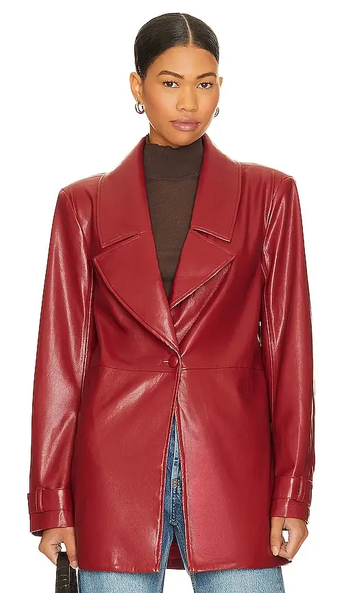 House of Harlow 1960 x REVOLVE Bordeaux Faux Leather Blazer | Thumbnail 2 House of Harlow 1960 x REVOLVE Bordeaux Faux Leather Blazer | Thumbnail 2