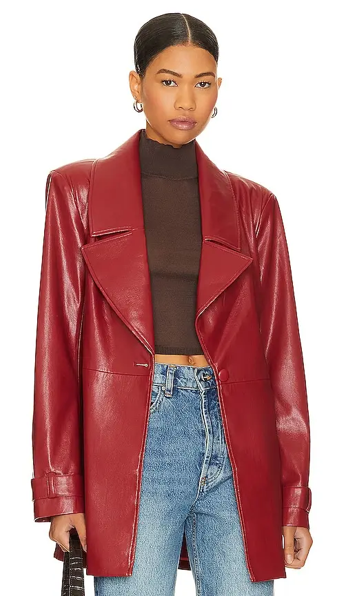 House of Harlow 1960 x REVOLVE Bordeaux Faux Leather Blazer