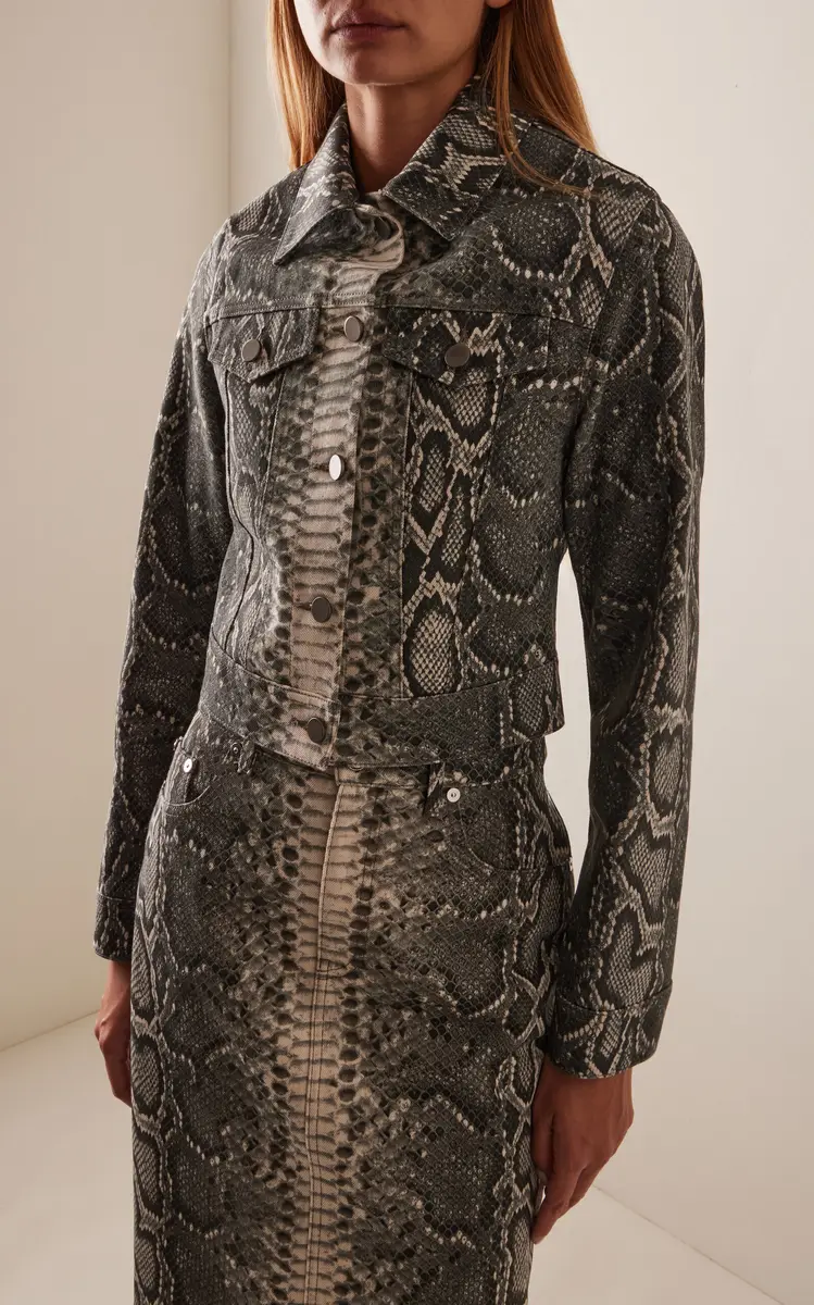 Gabriela Hearst Bronte Snake-Printed Denim Jacket | Thumbnail 2