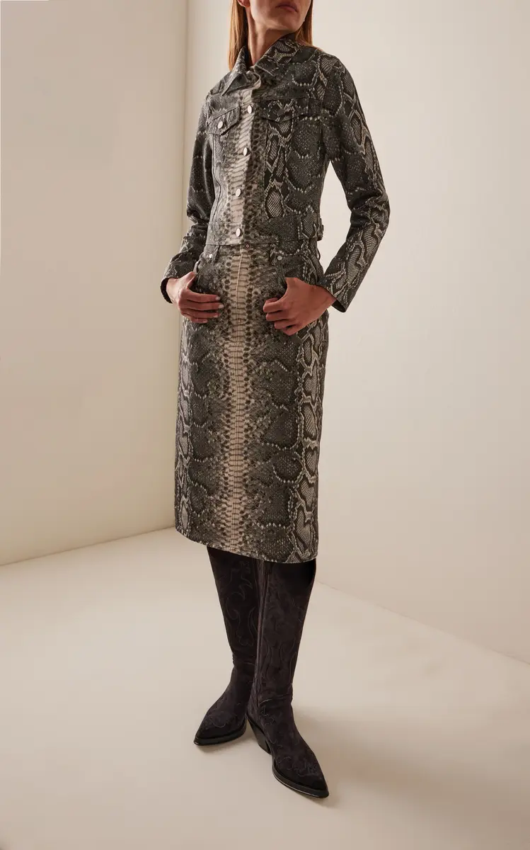 Gabriela Hearst Bronte Snake-Printed Denim Jacket | Thumbnail 3