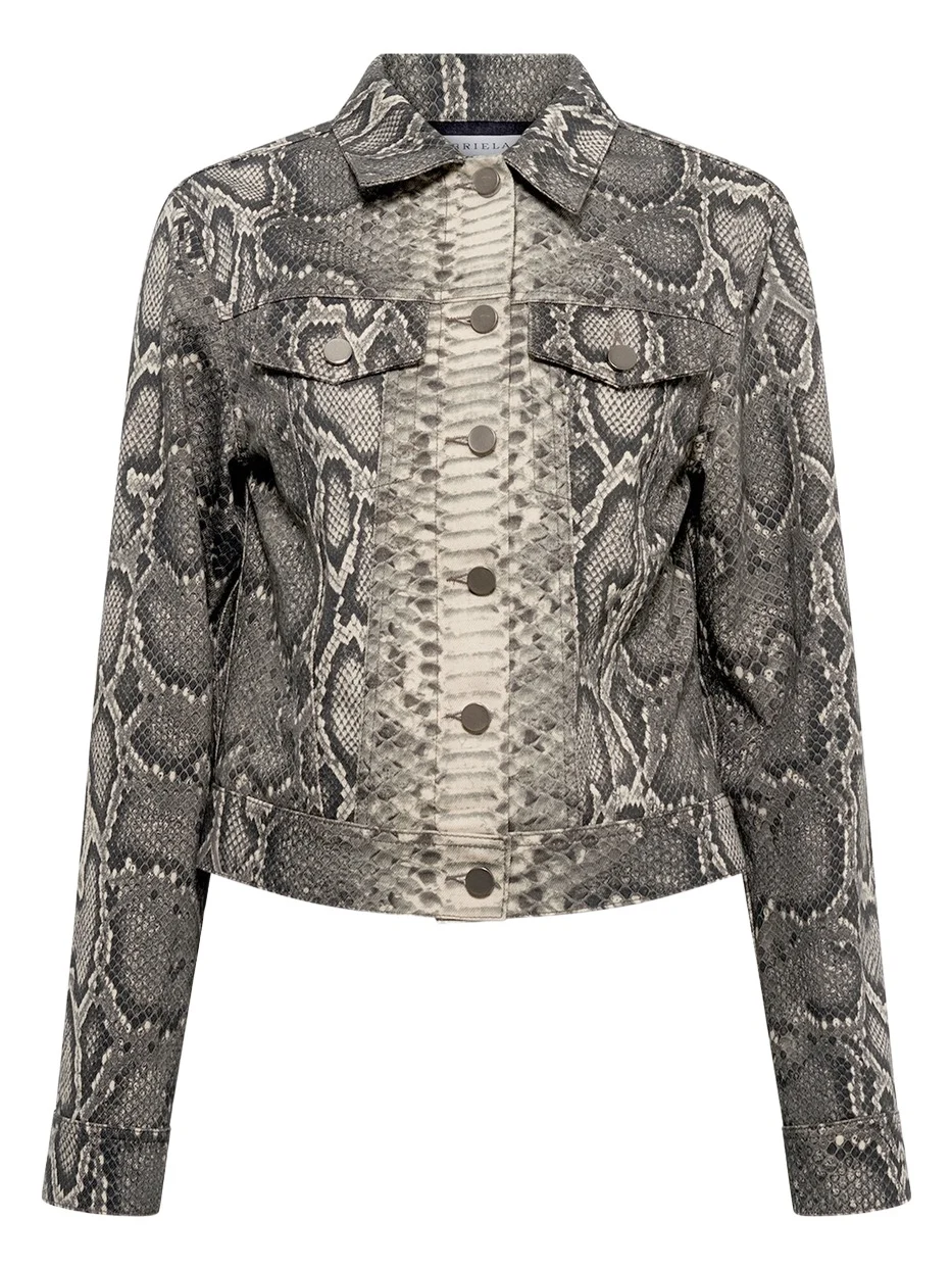 Gabriela Hearst Bronte Snake-Printed Denim Jacket