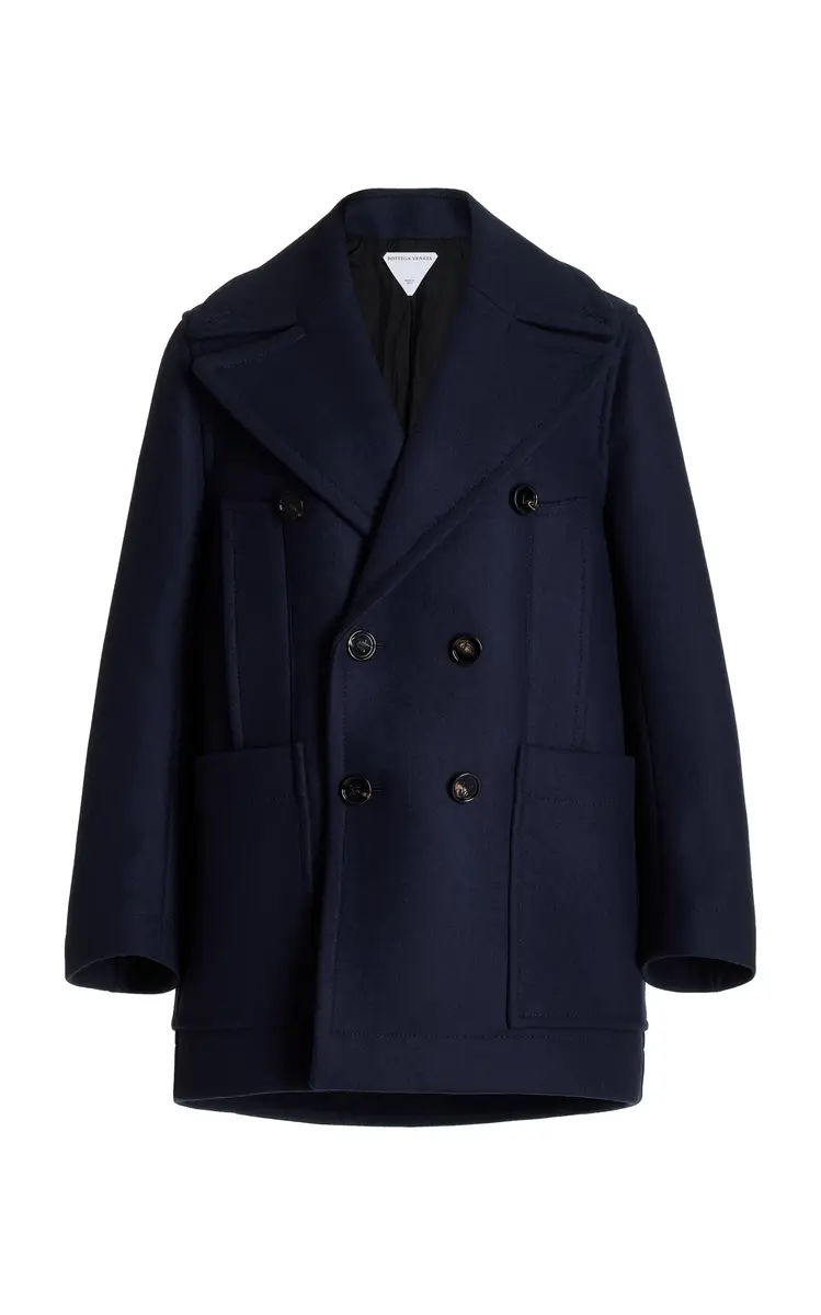 Bottega Veneta Cocoon Double-Breasted Wool-Felt Peacoat | Thumbnail 3 Bottega Veneta Cocoon Double-Breasted Wool-Felt Peacoat | Thumbnail 3