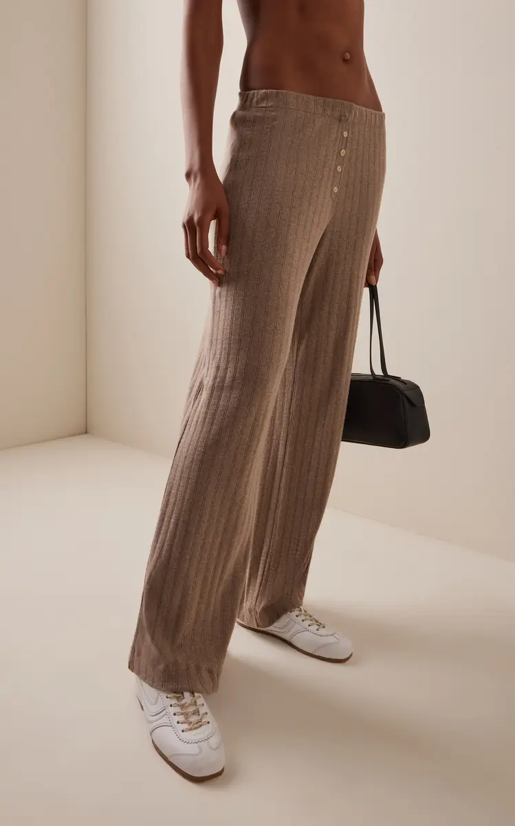Leset Pointelle Boxer Straight-Leg Pants | Thumbnail 3