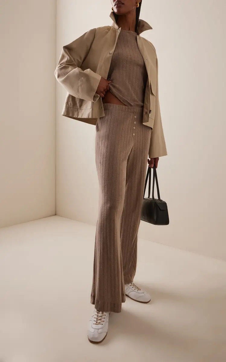 Leset Pointelle Boxer Straight-Leg Pants | Thumbnail 6