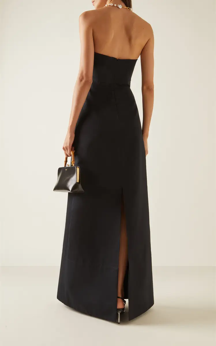 Jil Sander Ruched Cotton-Silk Maxi Dress | Thumbnail 4 Jil Sander Ruched Cotton-Silk Maxi Dress | Thumbnail 4