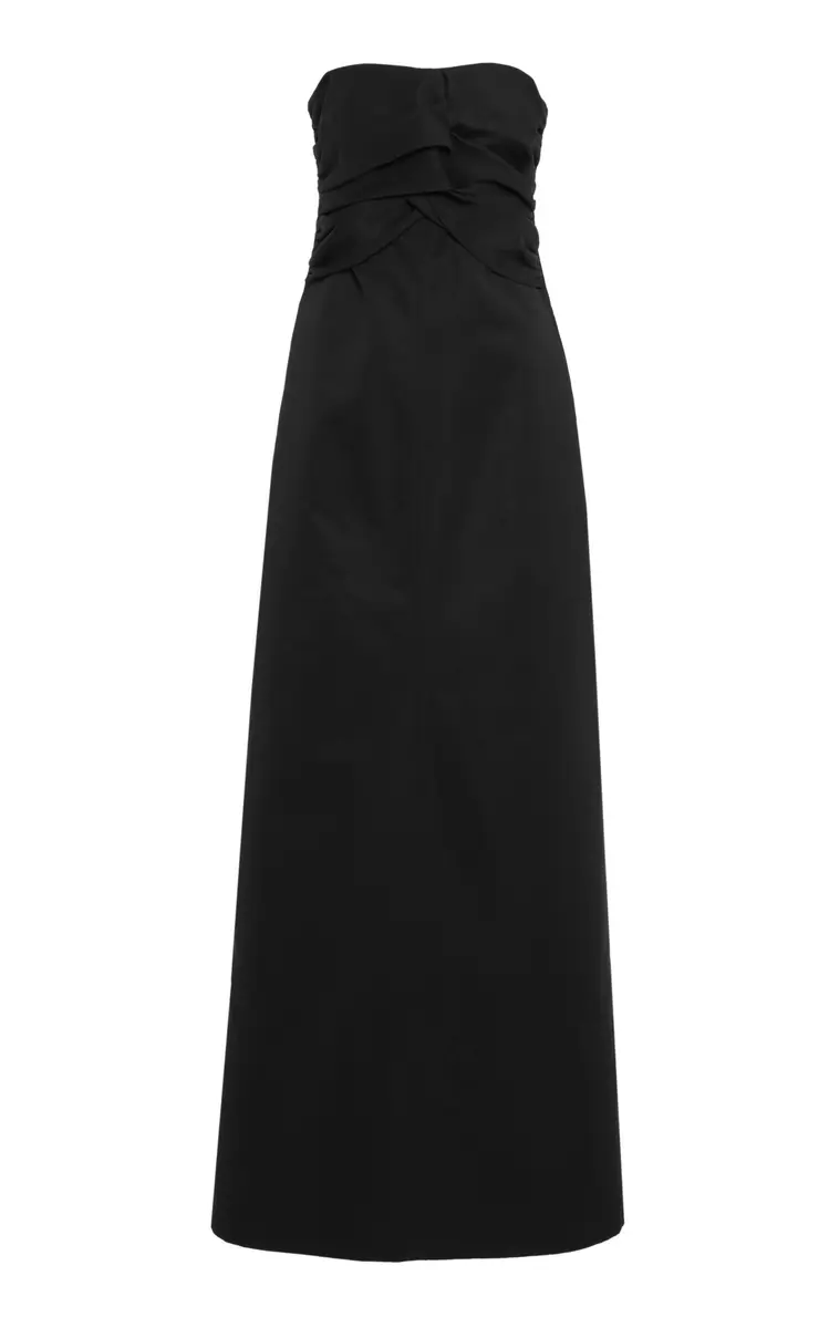 Jil Sander Ruched Cotton-Silk Maxi Dress | Thumbnail 1 Jil Sander Ruched Cotton-Silk Maxi Dress | Thumbnail 1