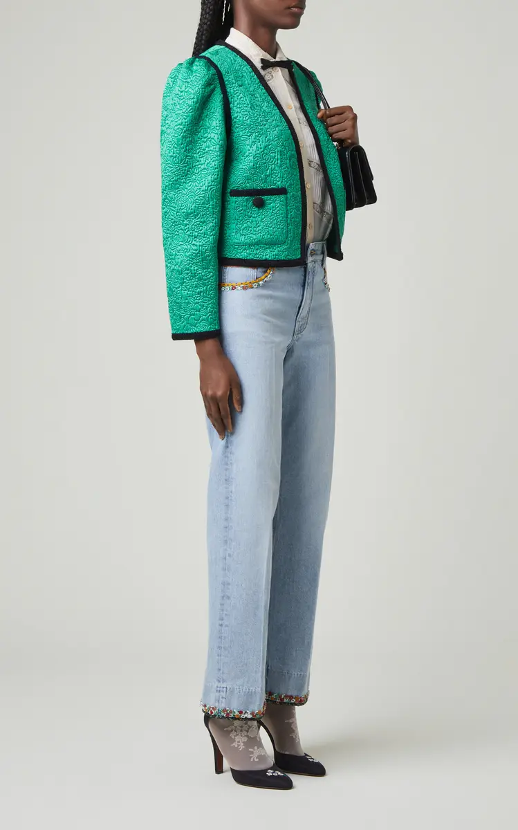 Valentino Garavani Embroidered Mid-Rise Straight-Leg Jeans | Thumbnail 2 Valentino Garavani Embroidered Mid-Rise Straight-Leg Jeans | Thumbnail 2