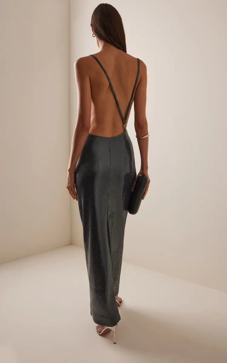 Coperni Ruched Sequin-Embellished Gown | Thumbnail 4
