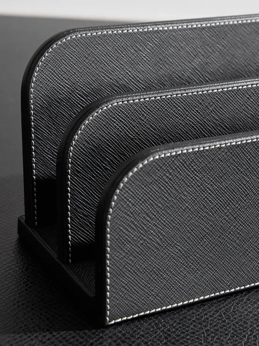 Montblanc Cross-Grain Leather Letter Rack - Men | Thumbnail 4 Montblanc Cross-Grain Leather Letter Rack - Men | Thumbnail 4