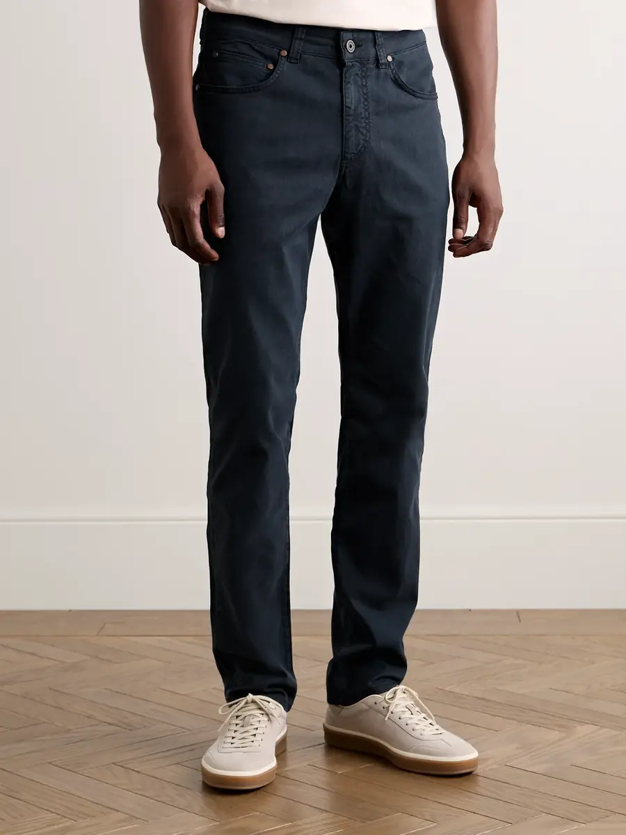 Boglioli Slim-Fit Straight-Leg Cotton-Blend Twill Trousers - Men | Thumbnail 3