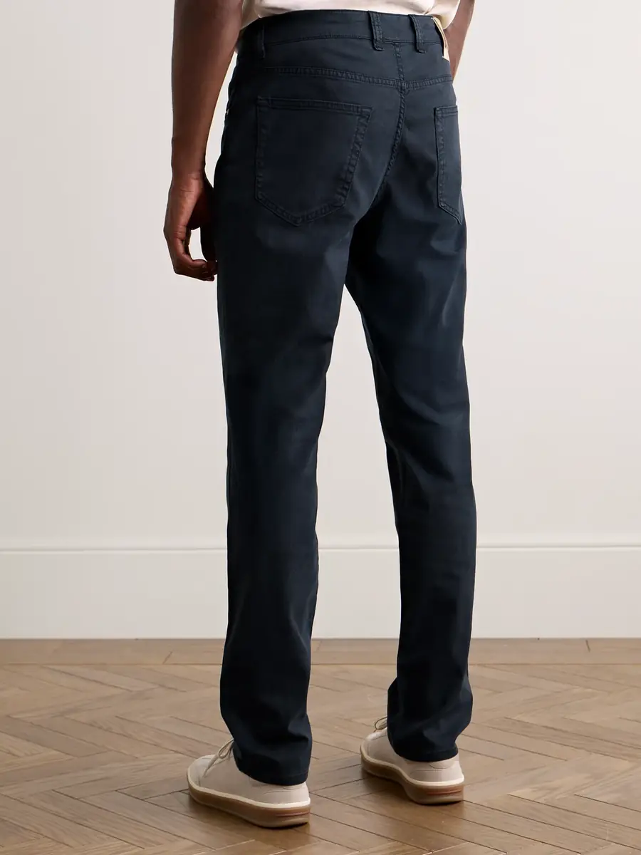 Boglioli Slim-Fit Straight-Leg Cotton-Blend Twill Trousers - Men | Thumbnail 4
