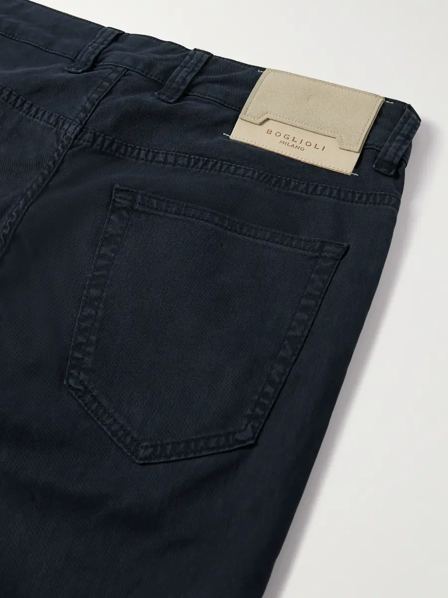 Boglioli Slim-Fit Straight-Leg Cotton-Blend Twill Trousers - Men | Thumbnail 5