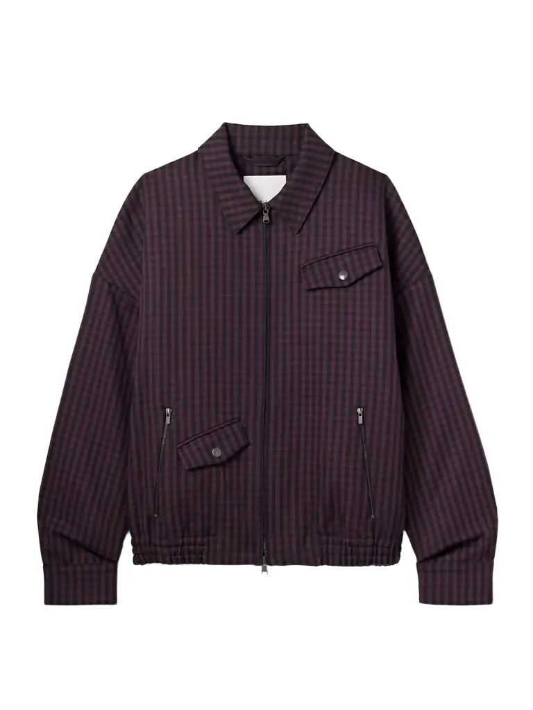 Jules Gingham Wool Bomber Jacket