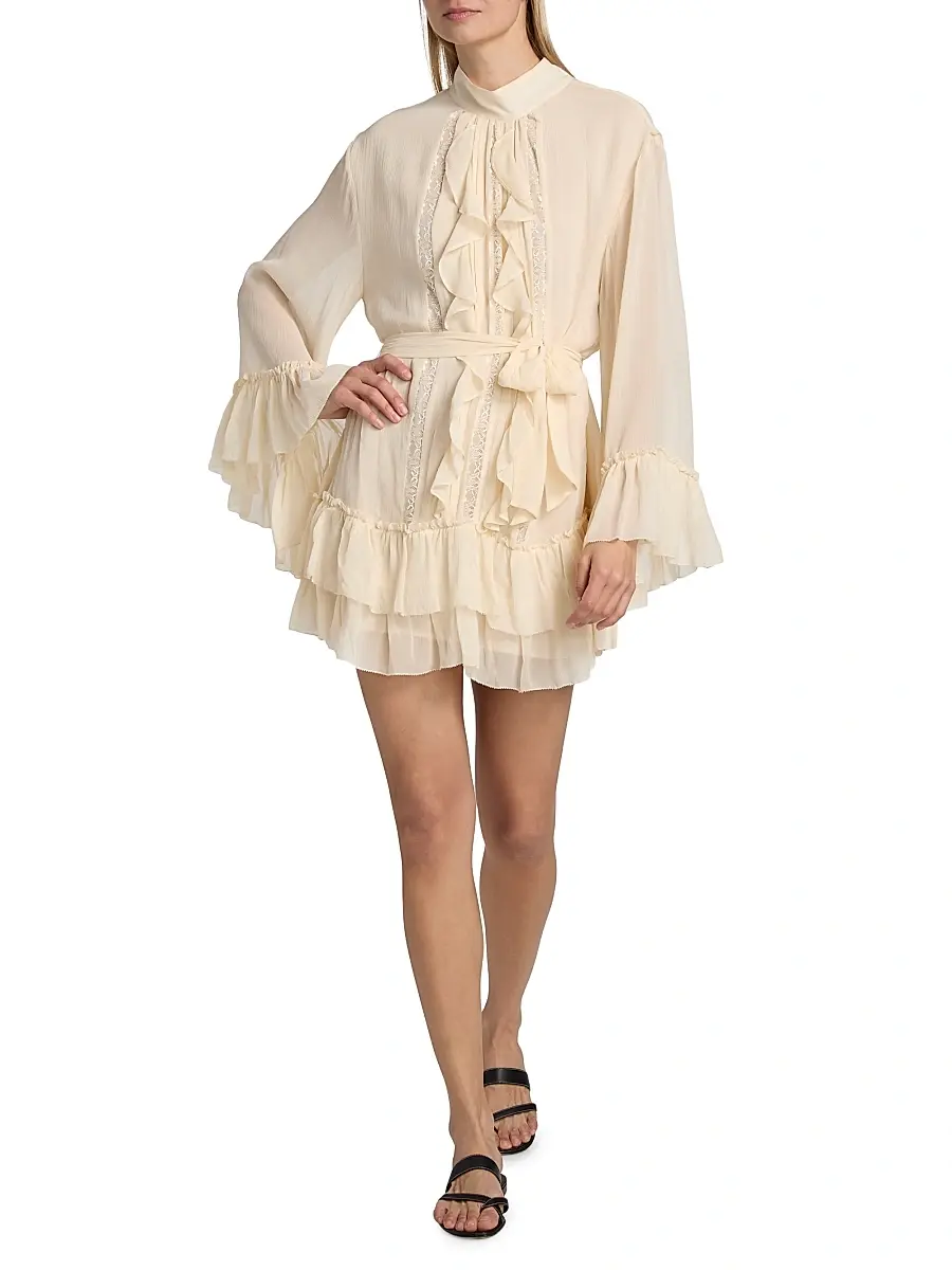 Ramy Brook Women's Claudia Ruffled Silk Minidress | Thumbnail 2 Ramy Brook Women's Claudia Ruffled Silk Minidress | Thumbnail 2