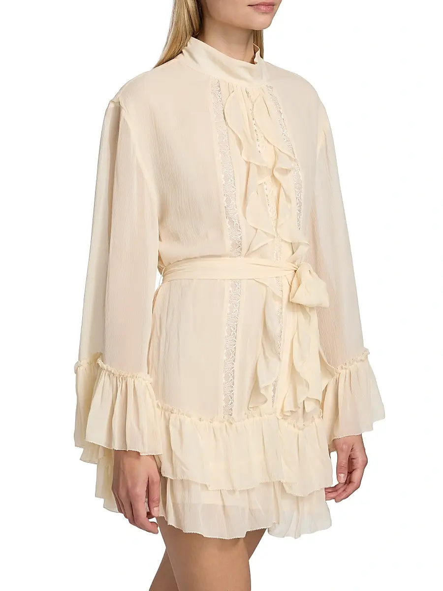 Ramy Brook Women's Claudia Ruffled Silk Minidress | Thumbnail 4 Ramy Brook Women's Claudia Ruffled Silk Minidress | Thumbnail 4