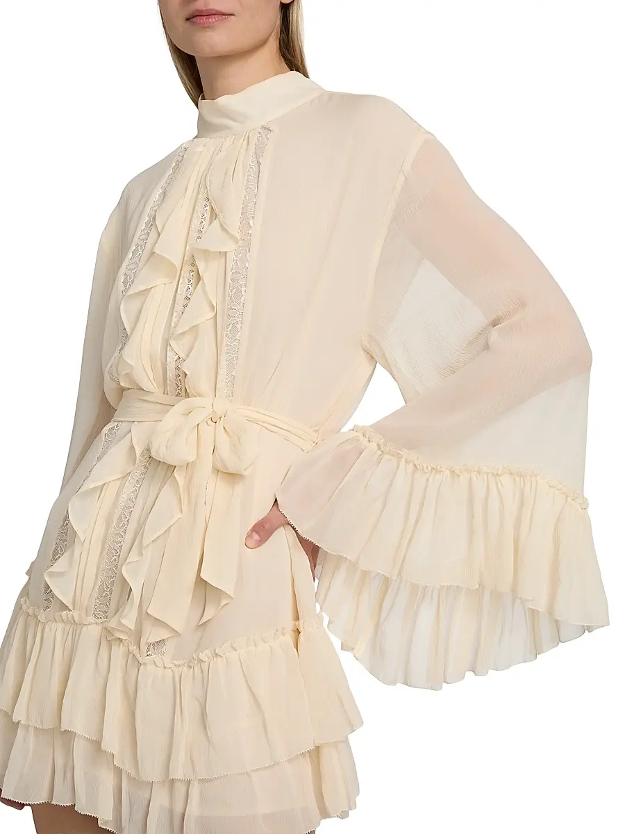 Ramy Brook Women's Claudia Ruffled Silk Minidress | Thumbnail 6 Ramy Brook Women's Claudia Ruffled Silk Minidress | Thumbnail 6