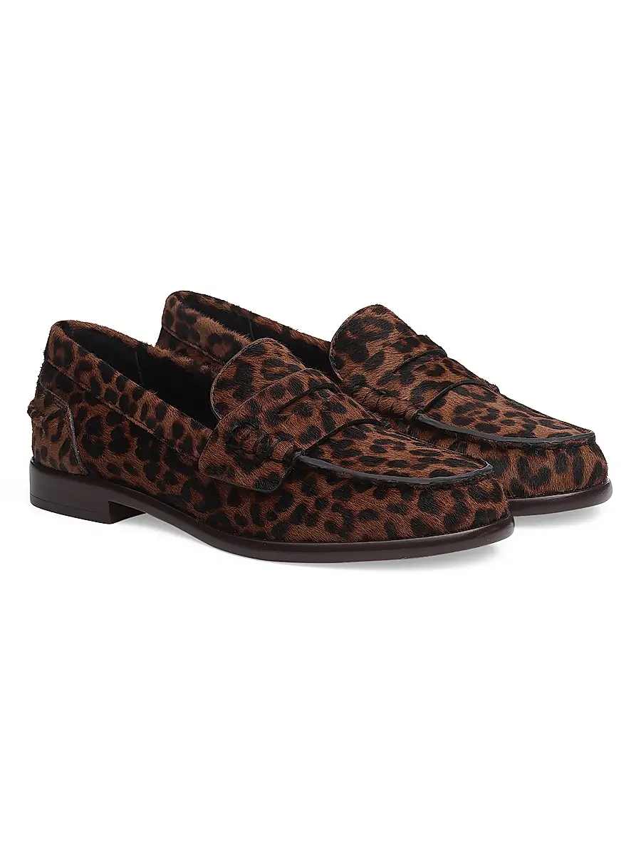 rag & bone Women's Carter Printed Calf Hair Penny Loafers | Thumbnail 2 rag & bone Women's Carter Printed Calf Hair Penny Loafers | Thumbnail 2