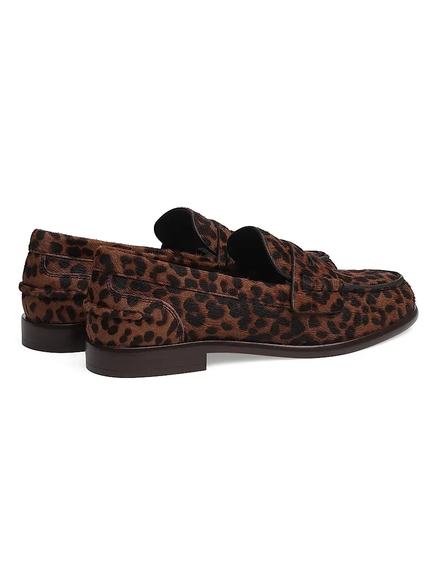 rag & bone Women's Carter Printed Calf Hair Penny Loafers | Thumbnail 3 rag & bone Women's Carter Printed Calf Hair Penny Loafers | Thumbnail 3