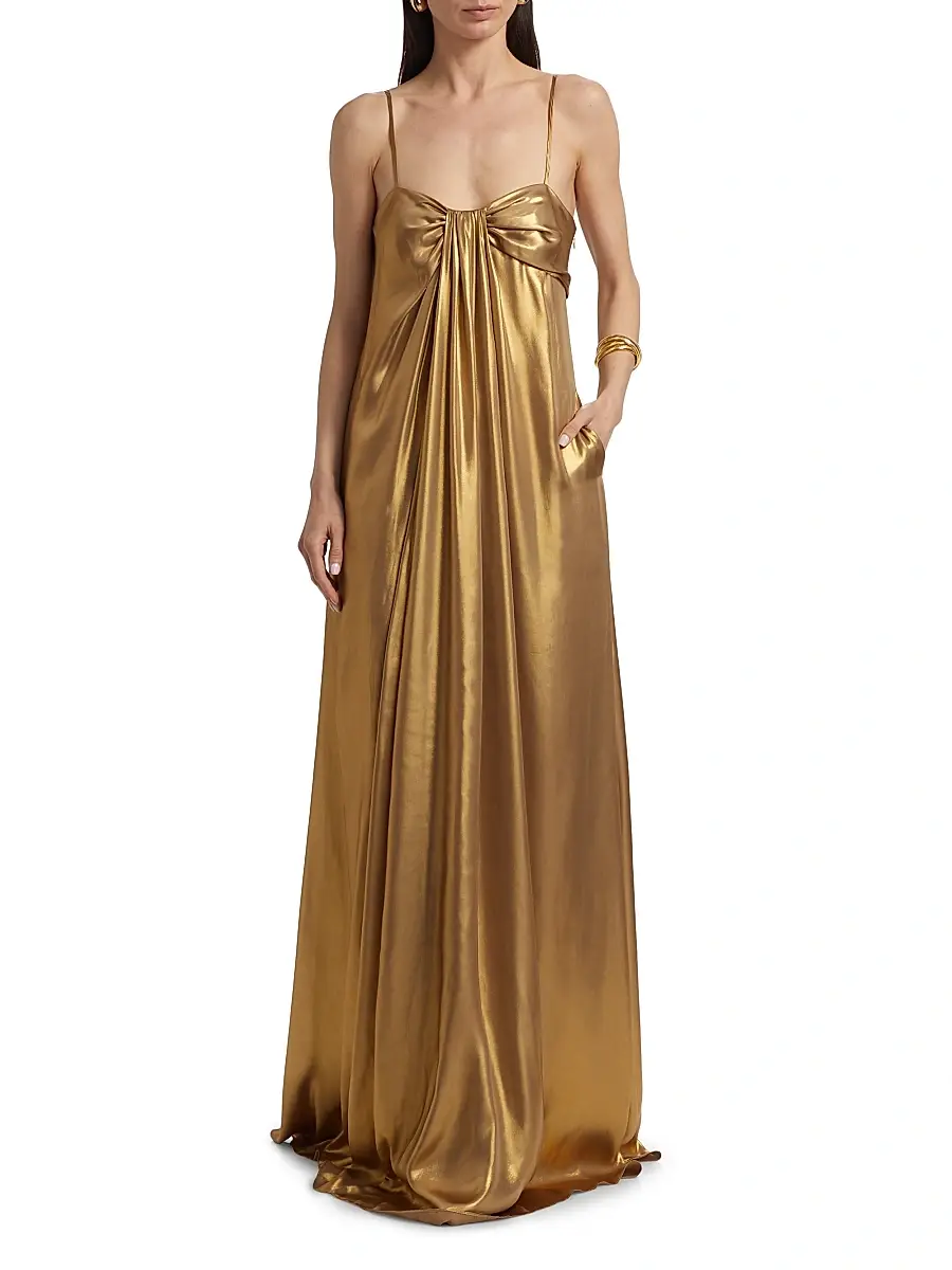 Toccin Women's Liza Metallic Cascade Gown | Thumbnail 2