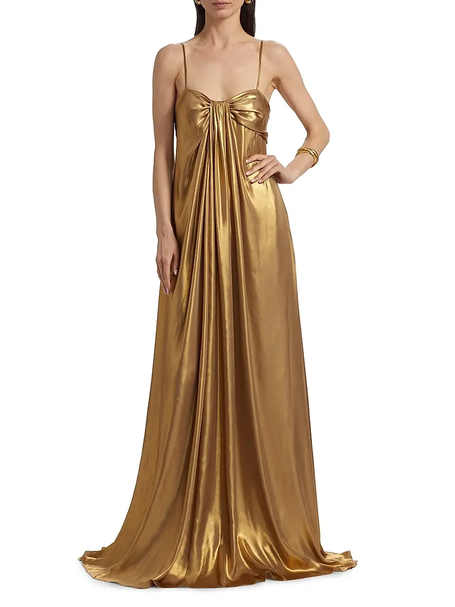 Toccin Women's Liza Metallic Cascade Gown | Thumbnail 3