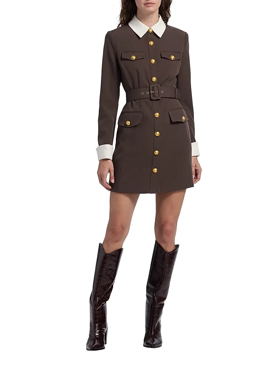 Toccin Women's Valerie Belted Mini Shirtdress | Thumbnail 2 Toccin Women's Valerie Belted Mini Shirtdress | Thumbnail 2