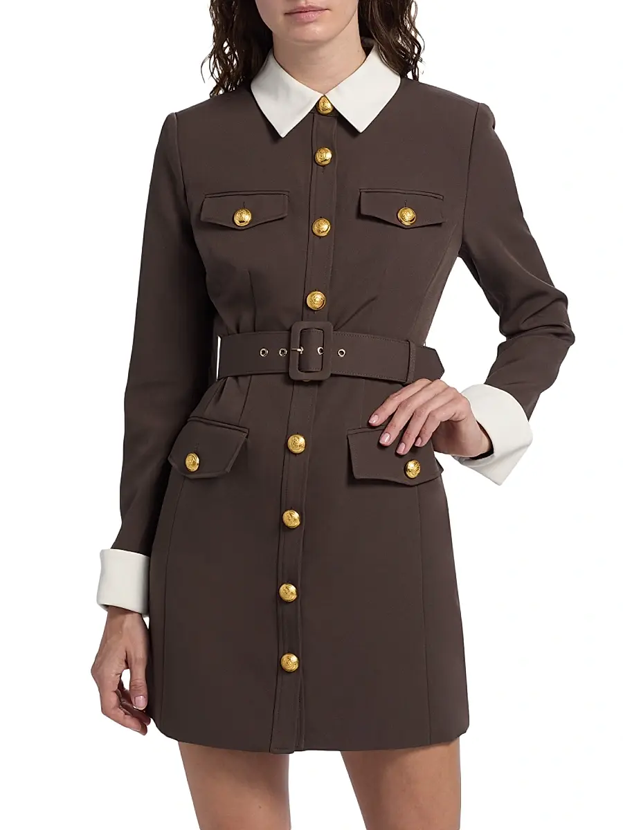 Toccin Women's Valerie Belted Mini Shirtdress | Thumbnail 3 Toccin Women's Valerie Belted Mini Shirtdress | Thumbnail 3