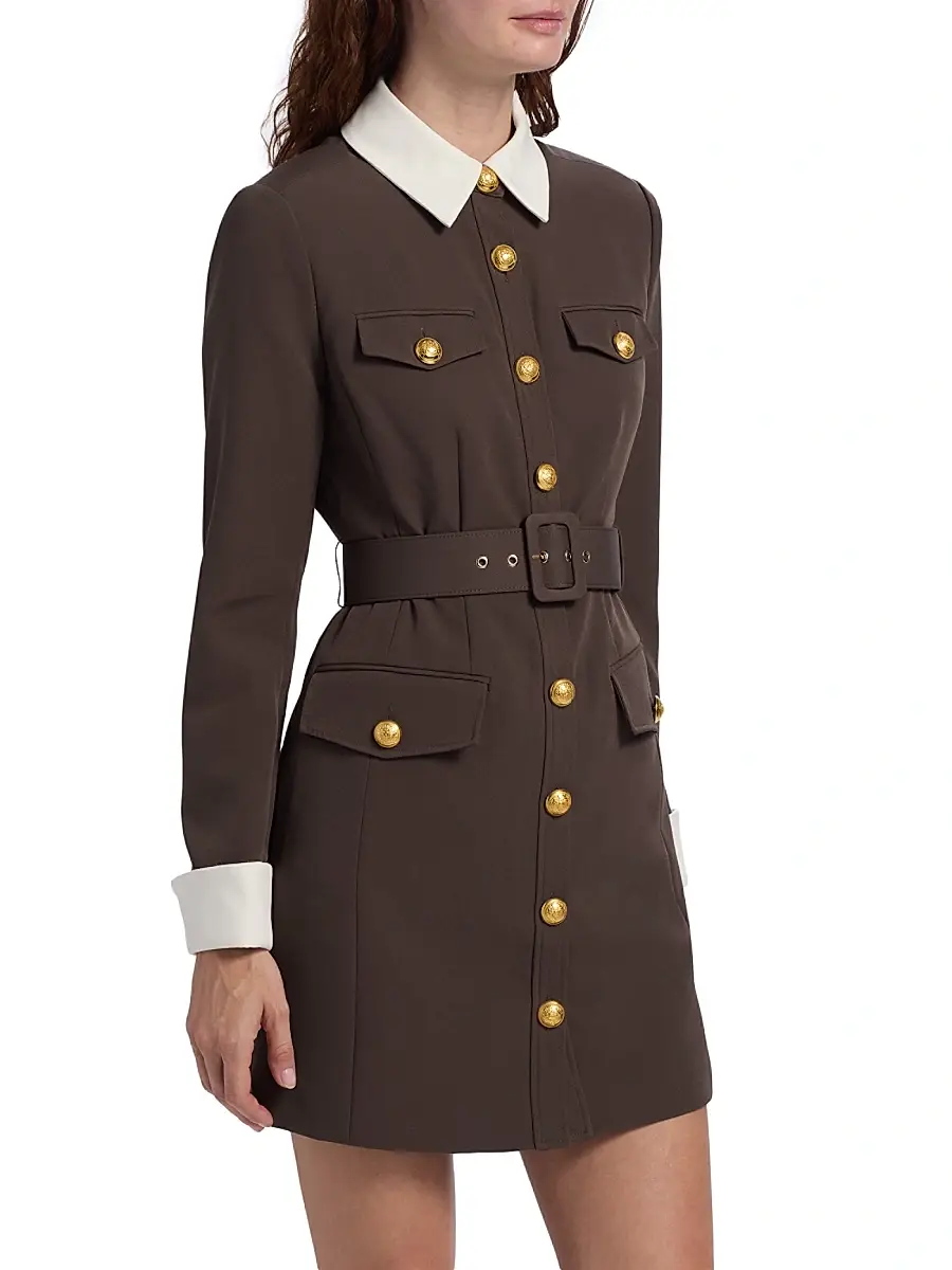 Toccin Women's Valerie Belted Mini Shirtdress | Thumbnail 4 Toccin Women's Valerie Belted Mini Shirtdress | Thumbnail 4