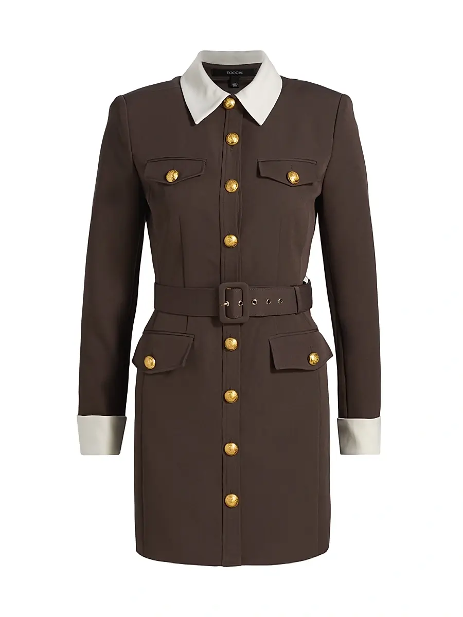 Toccin Women's Valerie Belted Mini Shirtdress