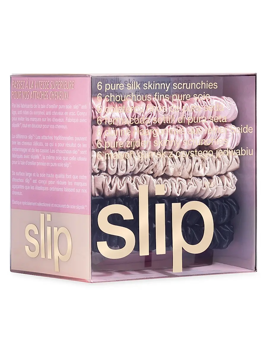 Slip Women's 6-Pack Pure Silk Skinny Scrunchies | Thumbnail 3