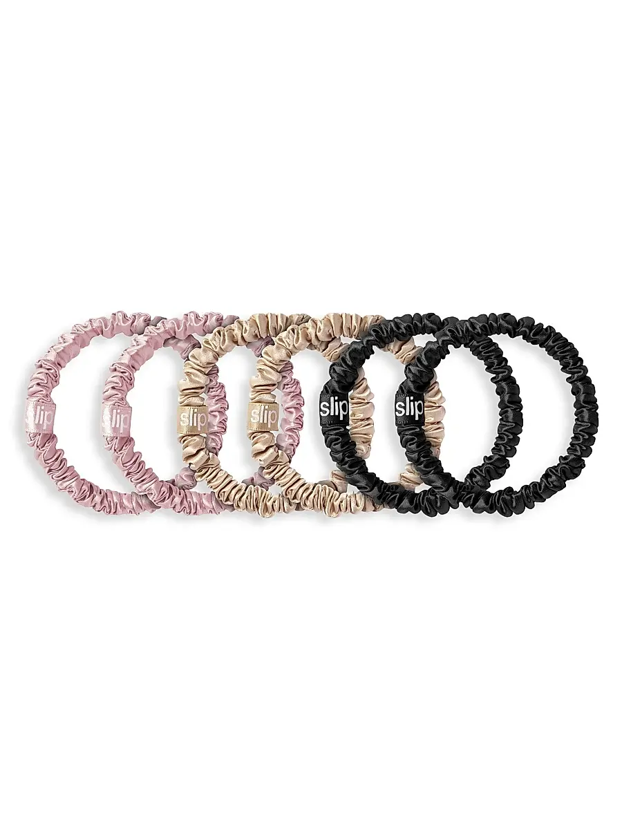 Slip Women's 6-Pack Pure Silk Skinny Scrunchies