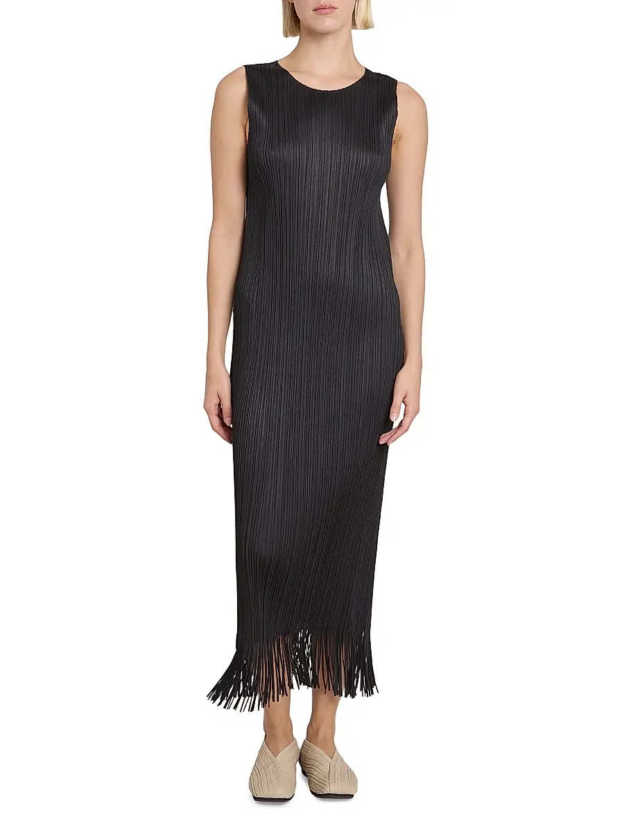 Pleats Please Issey Miyake Women's Wave Pleated Midi-Dress - Black | Thumbnail 2 Pleats Please Issey Miyake Women's Wave Pleated Midi-Dress - Black | Thumbnail 2