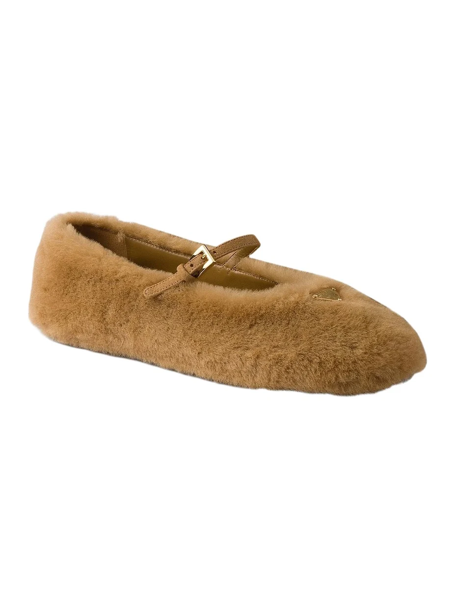 Prada Women's Shearling Ballerinas