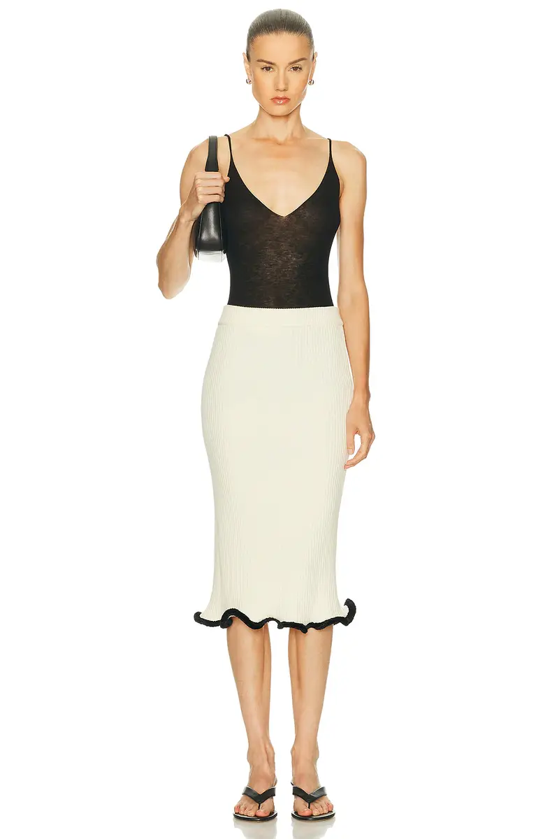 Jil Sander Velvet Frill Skirt | Thumbnail 5 Jil Sander Velvet Frill Skirt | Thumbnail 5