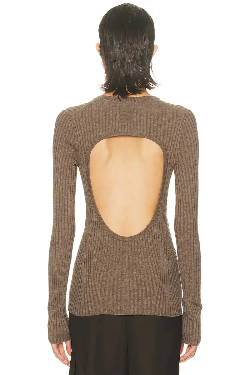 Helmut Lang Open Back Ribbed Top | Thumbnail 4 Helmut Lang Open Back Ribbed Top | Thumbnail 4