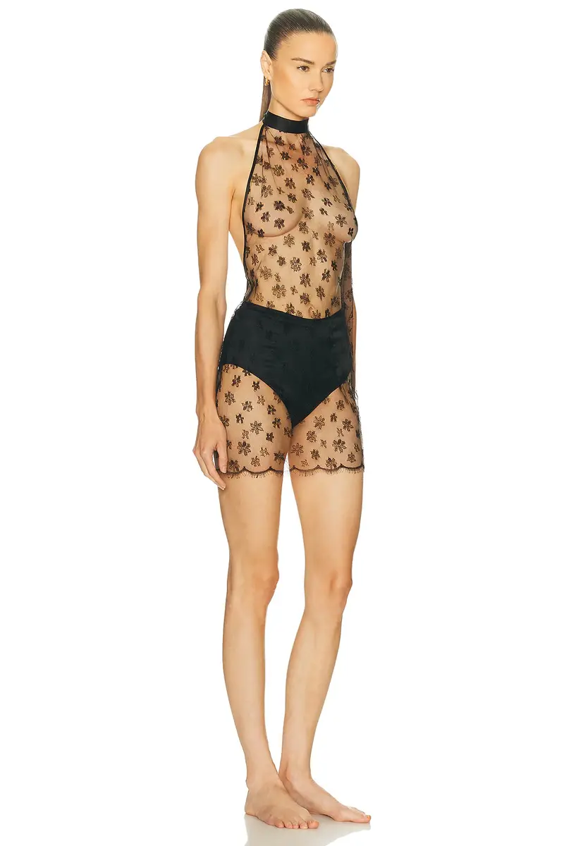 Kiki de Montparnasse All Over Lace Halter Mini Slip Dress | Thumbnail 2 Kiki de Montparnasse All Over Lace Halter Mini Slip Dress | Thumbnail 2