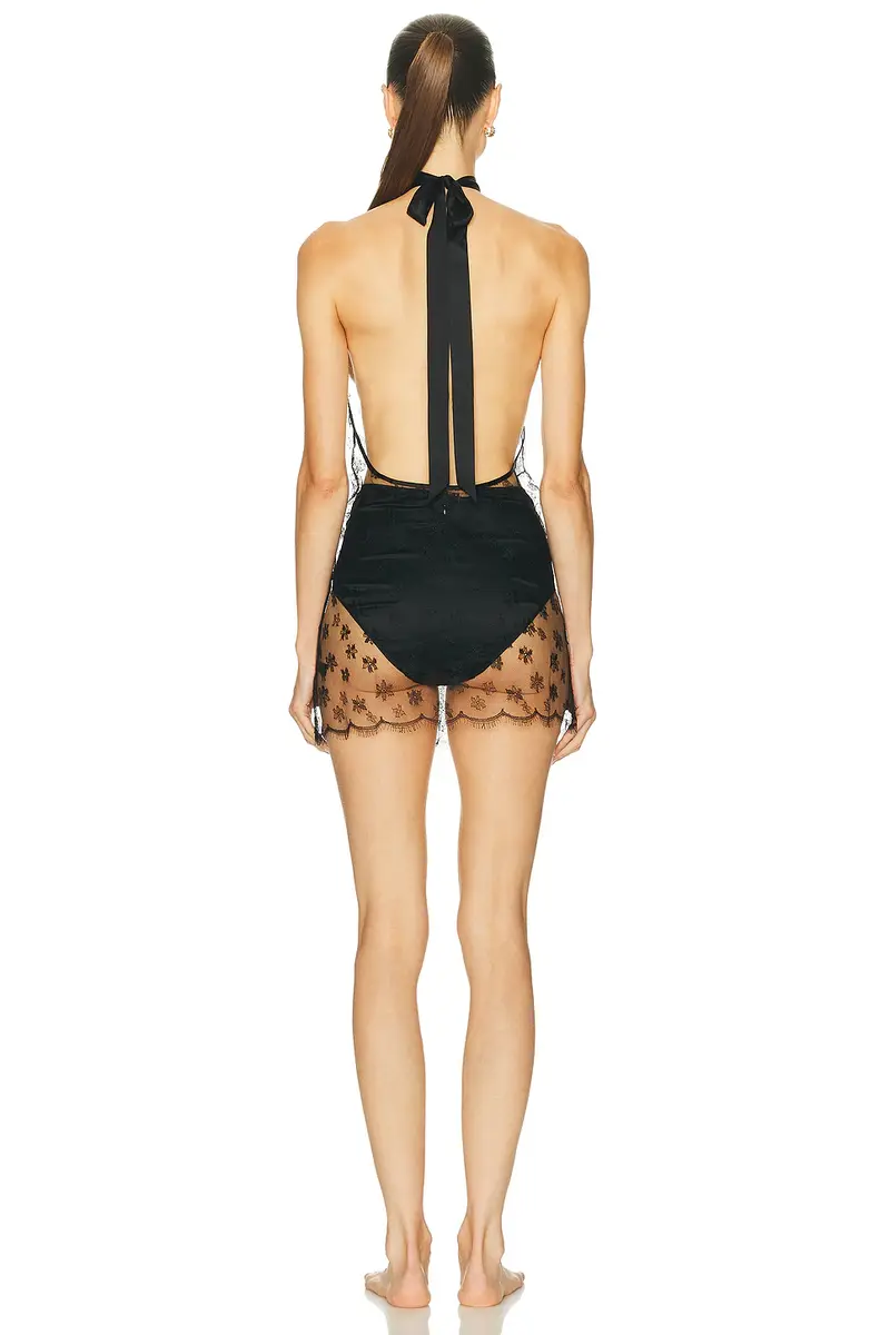 Kiki de Montparnasse All Over Lace Halter Mini Slip Dress | Thumbnail 3 Kiki de Montparnasse All Over Lace Halter Mini Slip Dress | Thumbnail 3