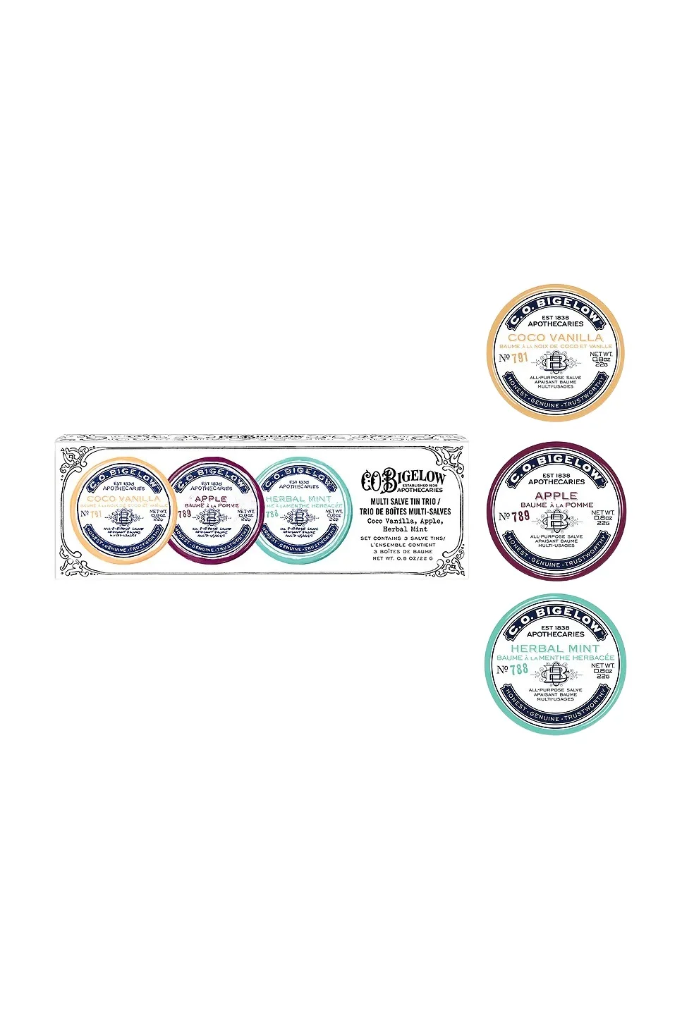 C.O. Bigelow Lip Salve Tin Trio