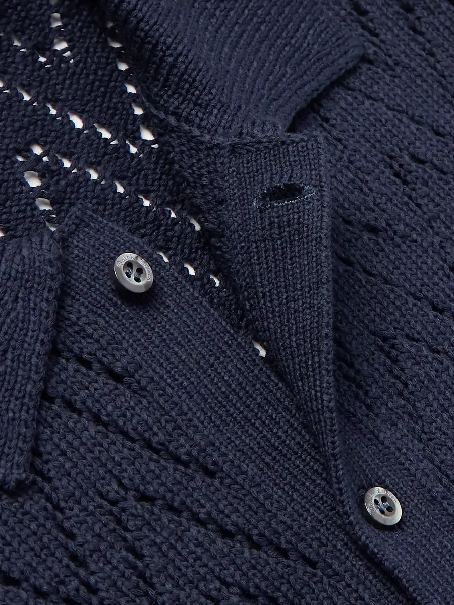Ralph Lauren Purple Label Textured Cotton Cardigan - Men | Thumbnail 4 Ralph Lauren Purple Label Textured Cotton Cardigan - Men | Thumbnail 4
