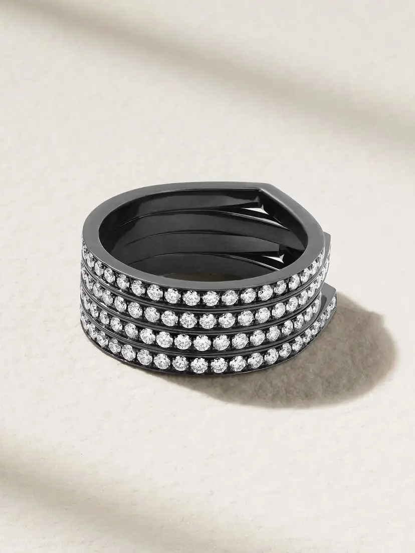 Repossi Antifer 14-karat Blackened Gold Diamond Ring | Thumbnail 3 Repossi Antifer 14-karat Blackened Gold Diamond Ring | Thumbnail 3