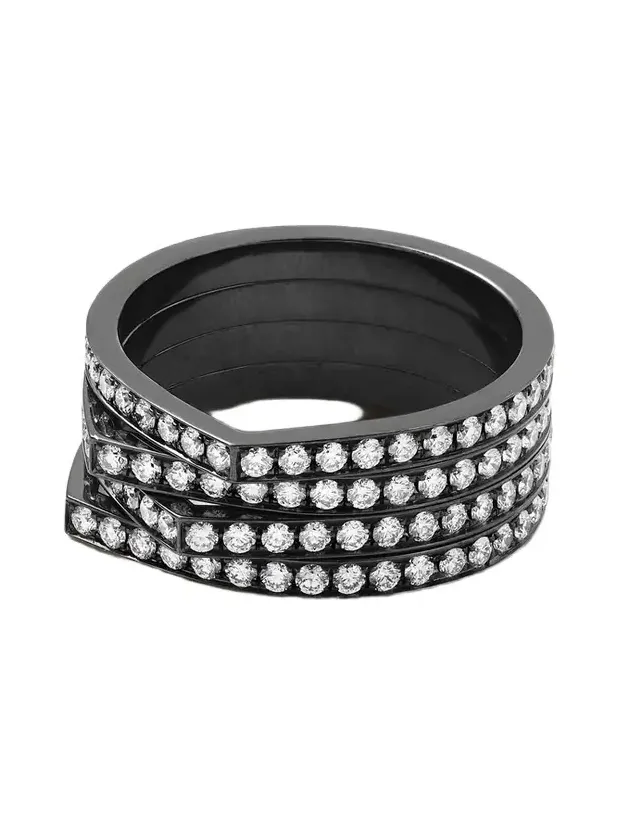 Antifer 14-karat Blackened Gold Diamond Ring Antifer 14-karat Blackened Gold Diamond Ring