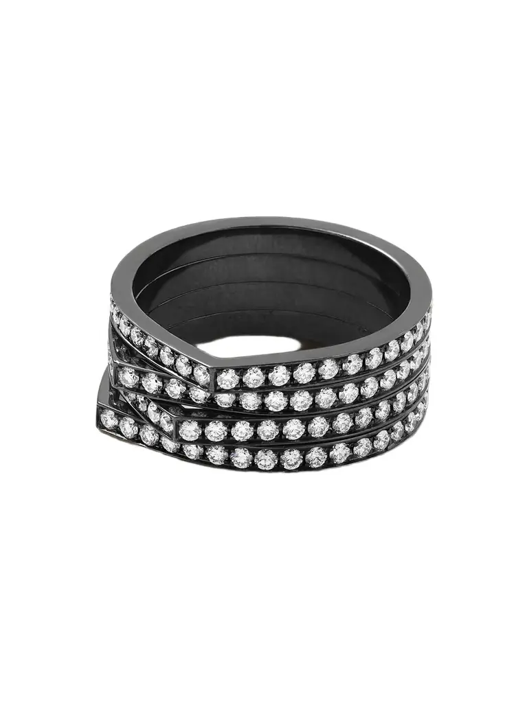 Antifer 14-karat Blackened Gold Diamond Ring Antifer 14-karat Blackened Gold Diamond Ring